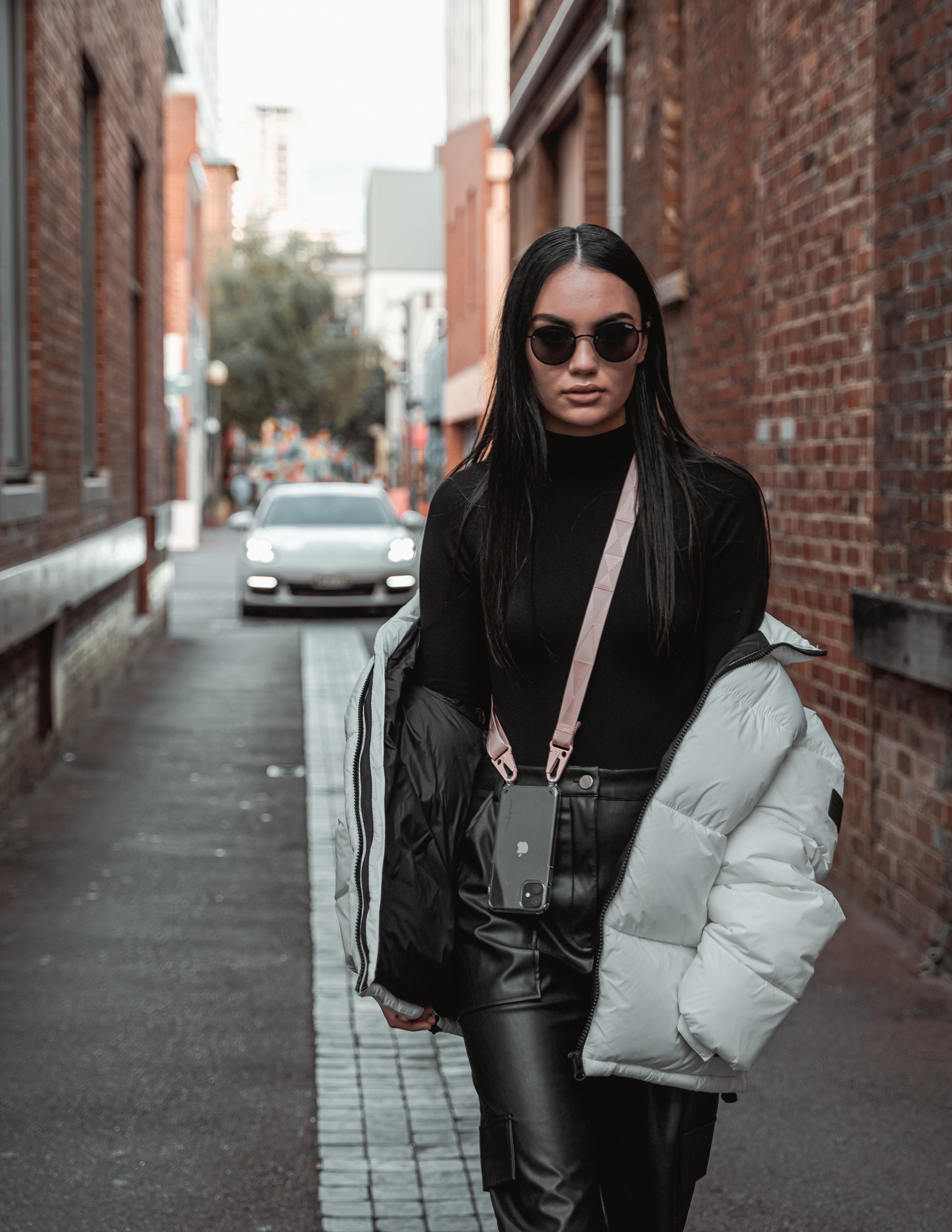 Universal phone patch designed to convert any iPhone, Samsung, or Huawei model into a crossbody phone case. This versatile accessory features a durable adhesive back that attaches securely to your smartphone, allowing you to add a crossbody strap for hands-free convenience.