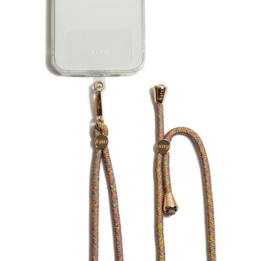 Emsy Australia crossbody phone cases are compatible with iPhone, Samsung models. The cases offer protection with durable cords, keeping phones secure with fashionable coloured ropes to elevate your style. Fashion hands-free phone accessories Chain strap, a utility wrist strap or a rope wrist strap the perfect solution to keep your phone safe while keeping your hands free. Discover collection including 2-in-1 utility cross-body strap, the stylish rope cross-body strap.