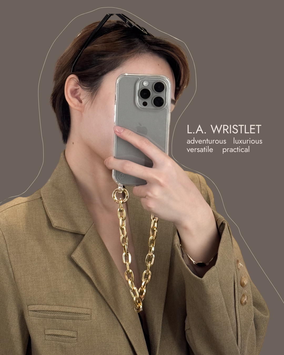 Chain strap, a utility wrist strap or a rope wrist strap the perfect solution to keep your phone safe while keeping your hands free. Discover collection including 2-in-1 utility cross-body strap, the stylish rope cross-body strap.