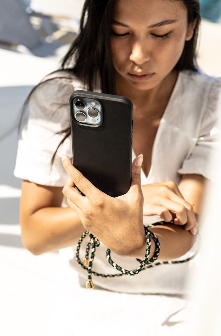 Emsy Australia's crossbody phone cases are tailor-made for iPhone and Samsung models, offering stylish protection with a practical edge. These fashionable phone accessories come equipped with durable cords, chain straps, utility wrist straps, and the new addition of chain wristlets, ensuring your device remains secure while providing hands-free ease. Elevate your style with our vibrant colored ropes and versatile strap options, including the 2-in-1 utility cross-body strap and the elegant rope cross-body st