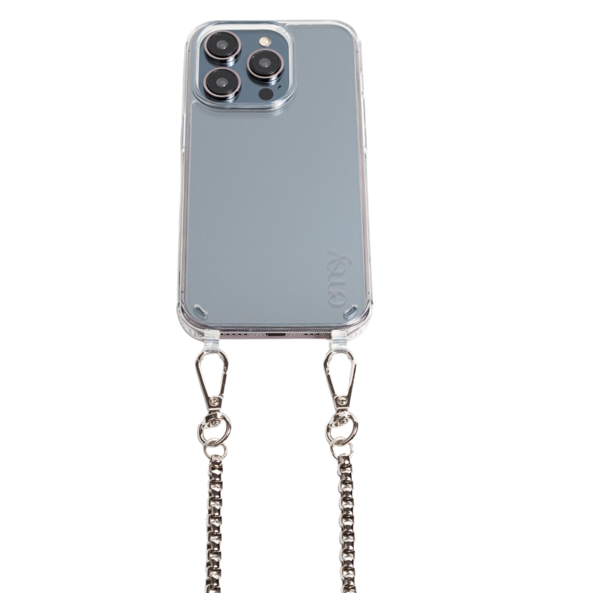 Universal phone patch designed to convert any iPhone, Samsung, or Huawei model into a crossbody phone case. This versatile accessory features a durable adhesive back that attaches securely to your smartphone, allowing you to add a crossbody strap for hands-free convenience.