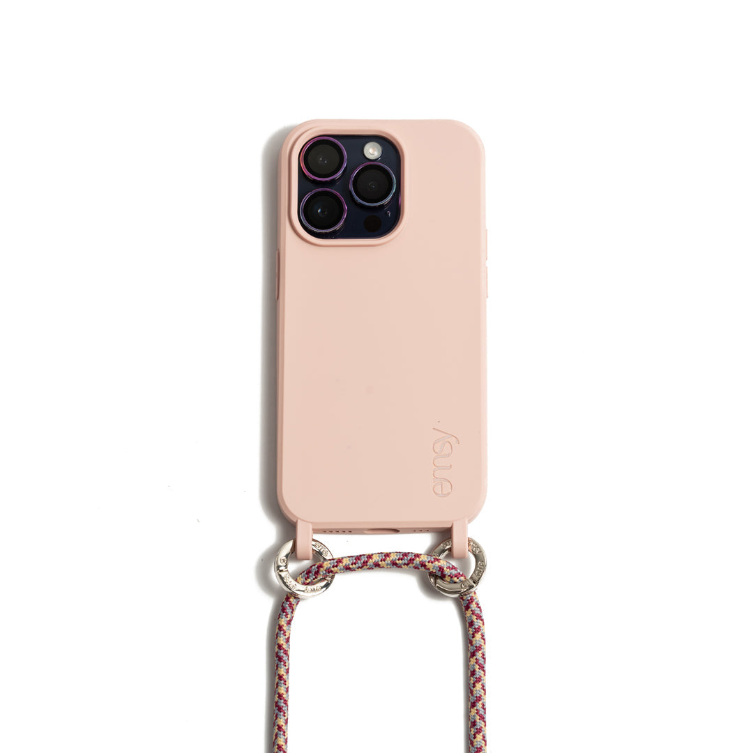 Emsy Australia's crossbody phone cases are tailor-made for iPhone and Samsung models, offering stylish protection with a practical edge. These fashionable phone accessories come equipped with durable cords, chain straps, utility wrist straps, and the new addition of chain wristlets, ensuring your device remains secure while providing hands-free ease. Elevate your style with our vibrant colored ropes and versatile strap options, including the 2-in-1 utility cross-body strap and the elegant rope cross-body st