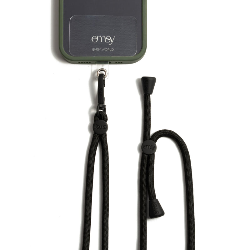 Universal phone patch designed to convert any iPhone, Samsung, or Huawei model into a crossbody phone case. This versatile accessory features a durable adhesive back that attaches securely to your smartphone, allowing you to add a crossbody strap for hands-free convenience. Ideal for on-the-go activities, it ensures your phone is always accessible while providing a modern, practical way to carry your device. Perfect for those who value functionality and style.