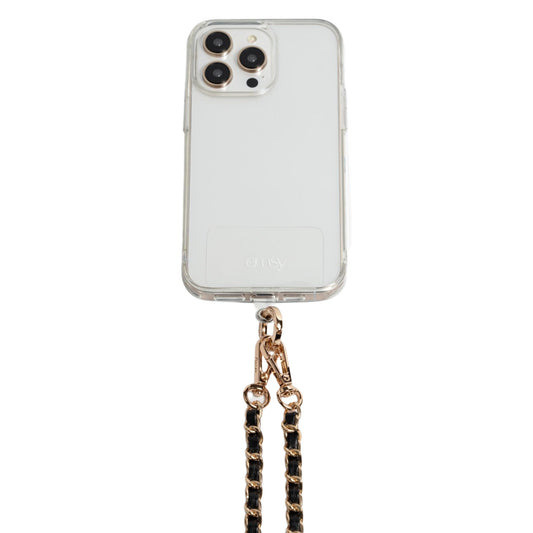 Universal phone patch designed to convert any iPhone, Samsung, or Huawei model into a crossbody phone case. This versatile accessory features a durable adhesive back that attaches securely to your smartphone, allowing you to add a crossbody strap for hands-free convenience. Ideal for on-the-go activities, it ensures your phone is always accessible while providing a modern, practical way to carry your device. Perfect for those who value functionality and style."