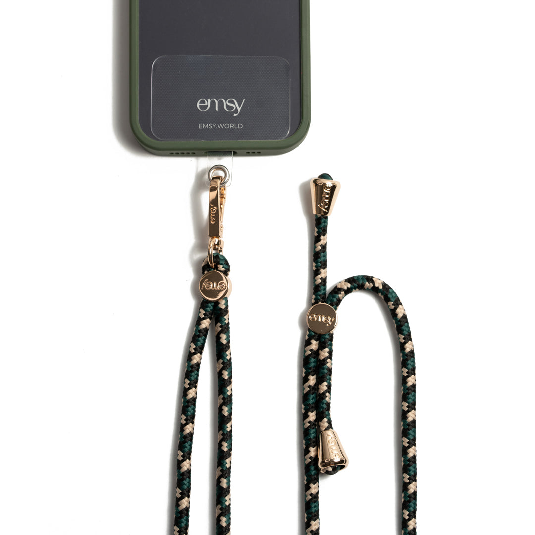 Universal phone patch designed to convert any iPhone, Samsung, or Huawei model into a crossbody phone case. This versatile accessory features a durable adhesive back that attaches securely to your smartphone, allowing you to add a crossbody strap for hands-free convenience. Ideal for on-the-go activities, it ensures your phone is always accessible while providing a modern, practical way to carry your device. Perfect for those who value functionality and style.