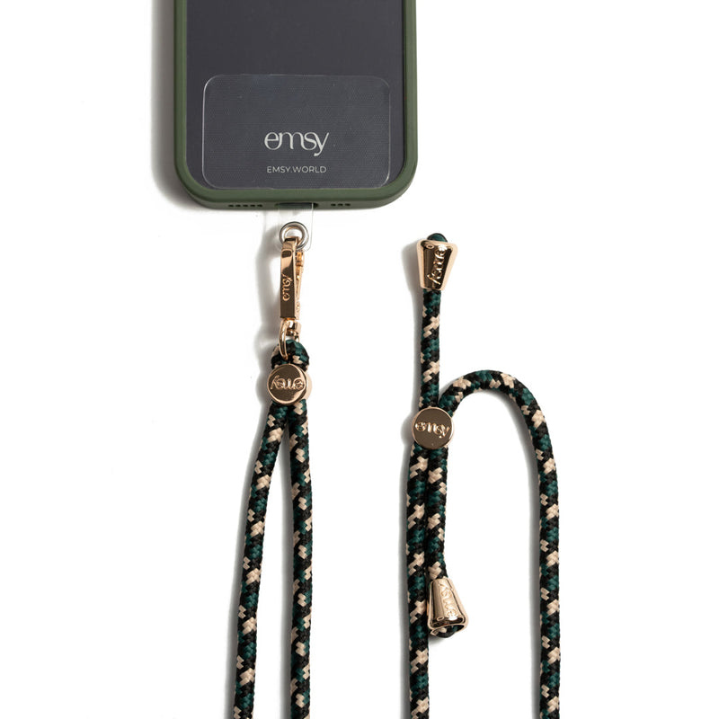 Universal phone patch designed to convert any iPhone, Samsung, or Huawei model into a crossbody phone case. This versatile accessory features a durable adhesive back that attaches securely to your smartphone, allowing you to add a crossbody strap for hands-free convenience. Ideal for on-the-go activities, it ensures your phone is always accessible while providing a modern, practical way to carry your device. Perfect for those who value functionality and style.