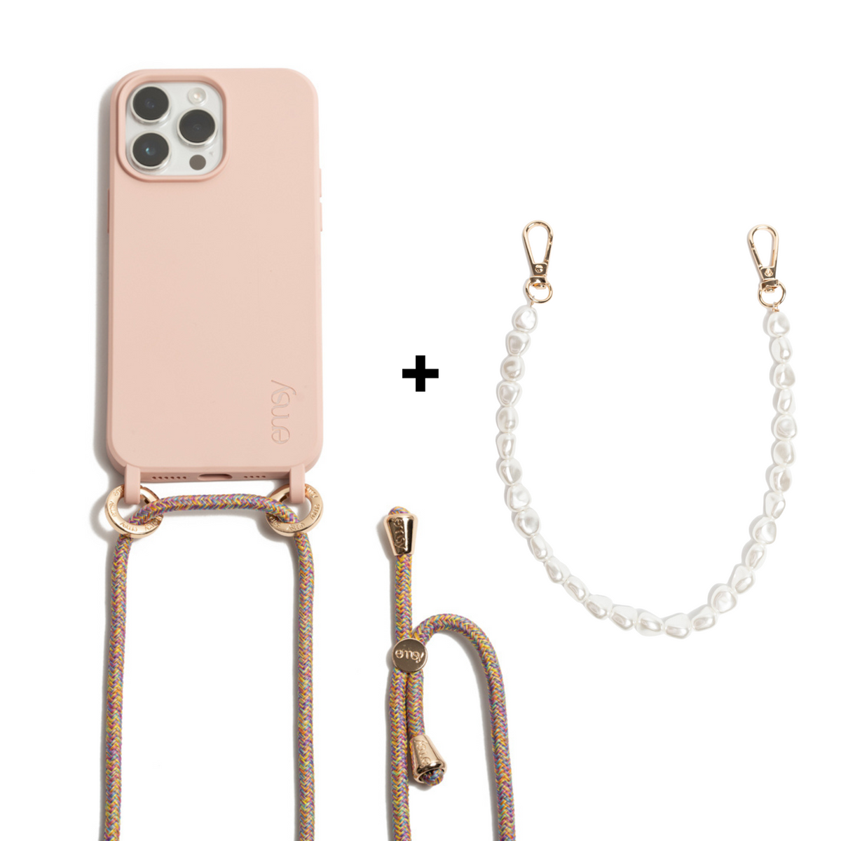 Close-up of a chic pearl phone wristlet, as seen on Netflix's Emily in Paris. This elegant accessory combines timeless style with modern functionality, perfect for adding a touch of Parisian flair to any outfit. Phone Accessory for any girl and any phone.