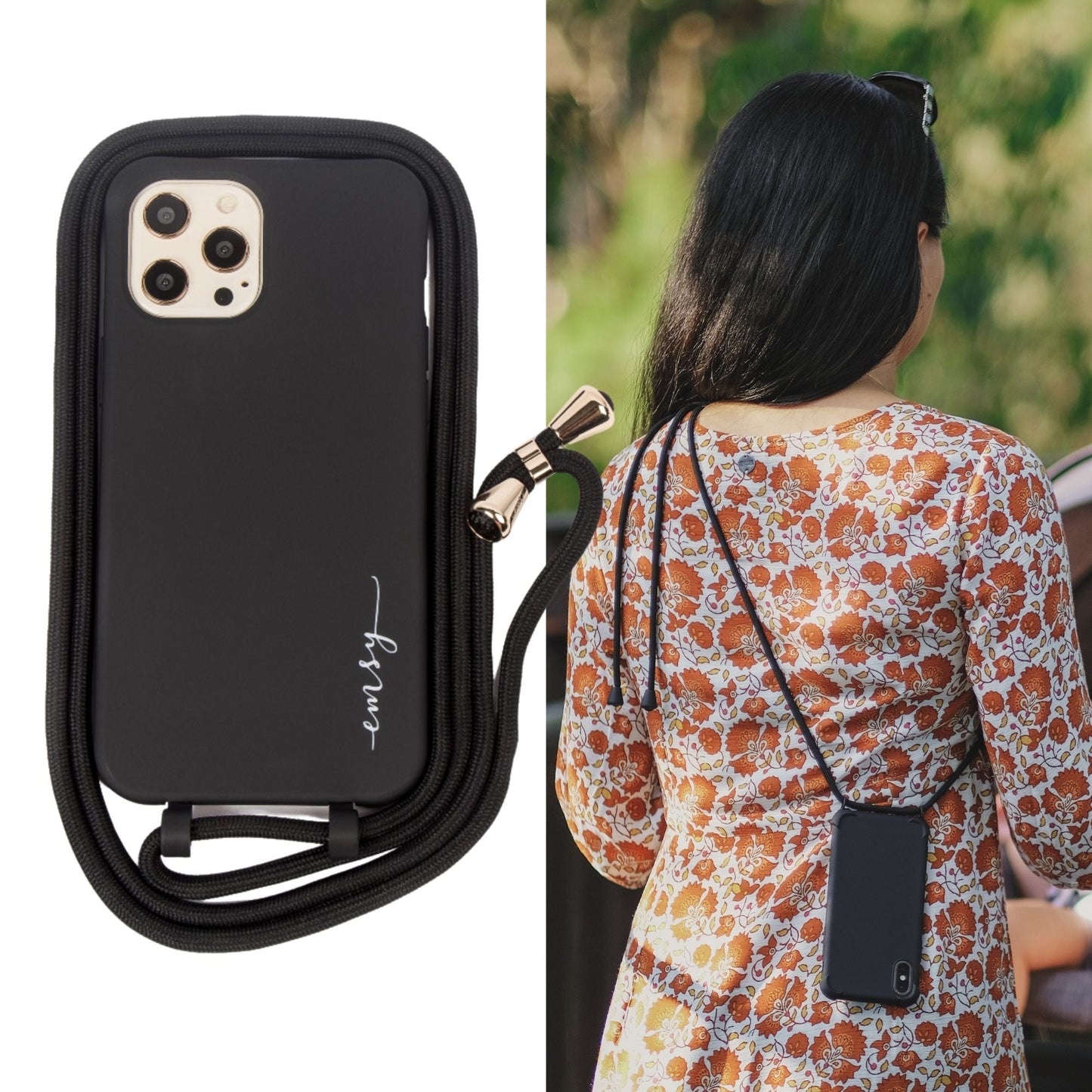 Emsy Australia's crossbody phone cases are designed for iPhone and Samsung models, providing stylish and durable protection. These fashionable phone cases feature secure, sturdy cords and come with various options like chain straps, utility wrist straps, or rope wrist straps, ensuring your phone stays safe while allowing hands-free convenience. Elevate your mobile accessory game with our trendy coloured ropes that complement any style. Explore our extensive collection, which includes the versatile 2-in-1 ut